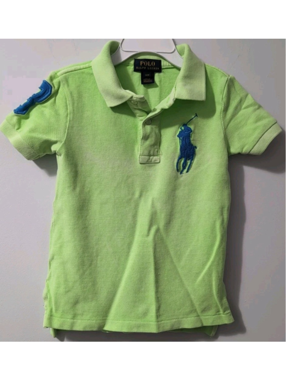 Polo Ralph Lauren Big Pony Rugby Shirt Toddler Baby Boy Lime Green Size 3/3T